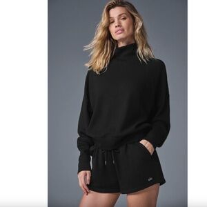 ALO Yoga Black Turtleneck Sweater with Cozy Fit